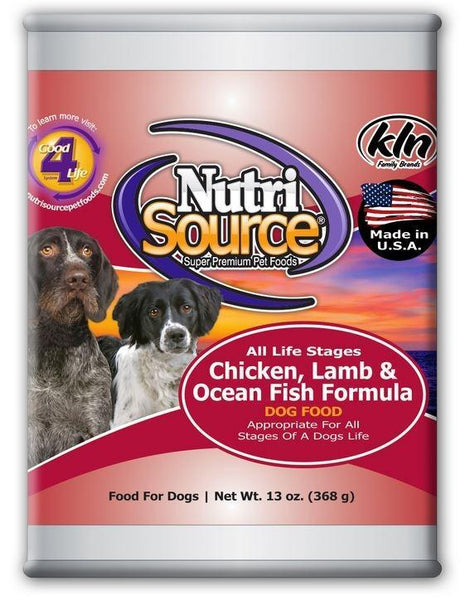 NutriSource Adult Chicken Lamb Ocean Fish Canned Dog Food