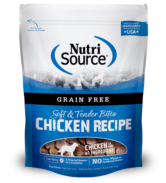 NutriSource Grain-Free Chicken Bites Dry Dog Treat